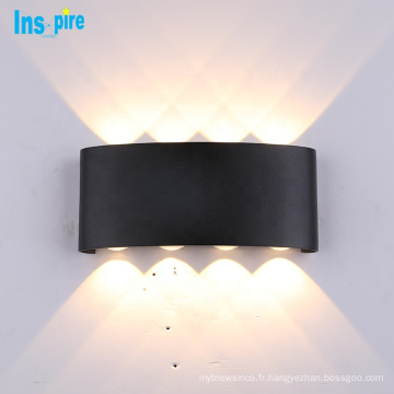 Le noir extérieur moderne en aluminium a mené 6W/12W/18W les appliques de lampe de mur de LED IP65 imperméables